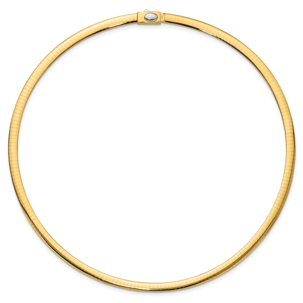 14K Two-Tone 5mm Reversible White & Yellow Domed Omega Necklace