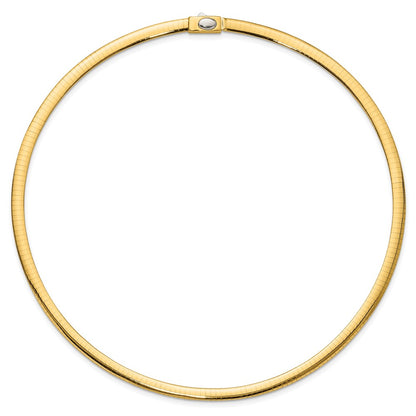 14K Two-Tone 5mm Reversible White & Yellow Domed Omega Necklace