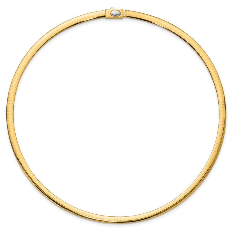 14K Two-Tone 5mm Reversible White & Yellow Domed Omega Necklace