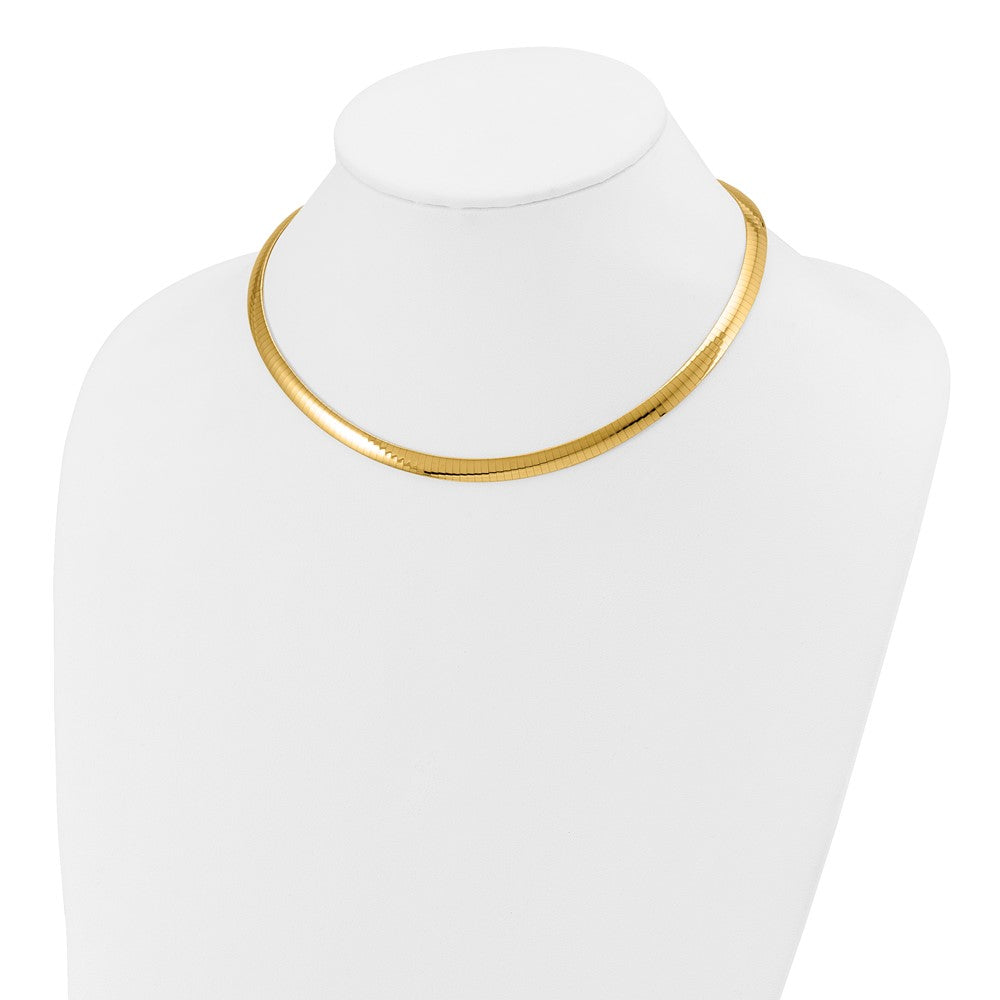 14K Two-Tone 6mm Reversible White & Yellow Domed Omega Necklace