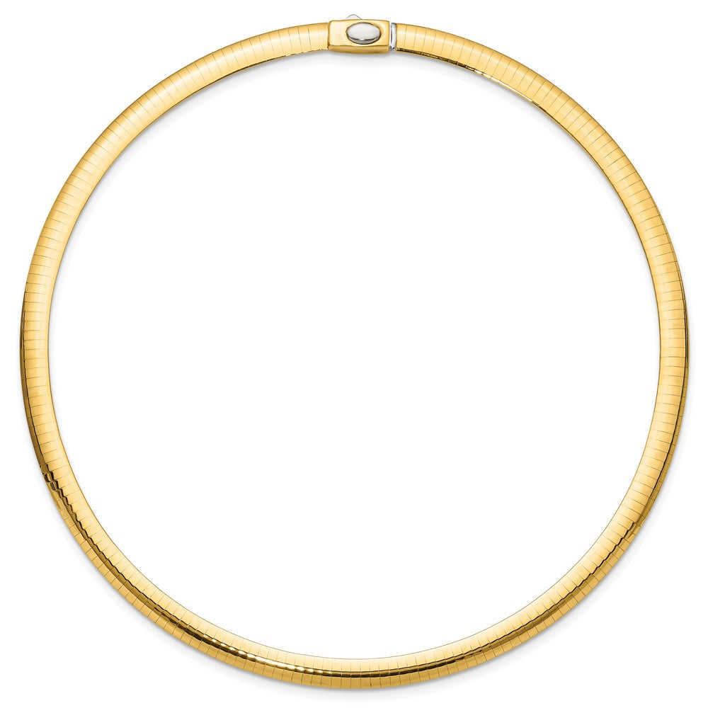 14K Two-Tone 6mm Reversible White & Yellow Domed Omega Necklace