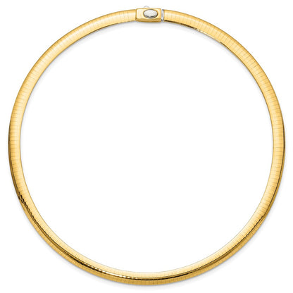 14K Two-Tone 6mm Reversible White & Yellow Domed Omega Necklace