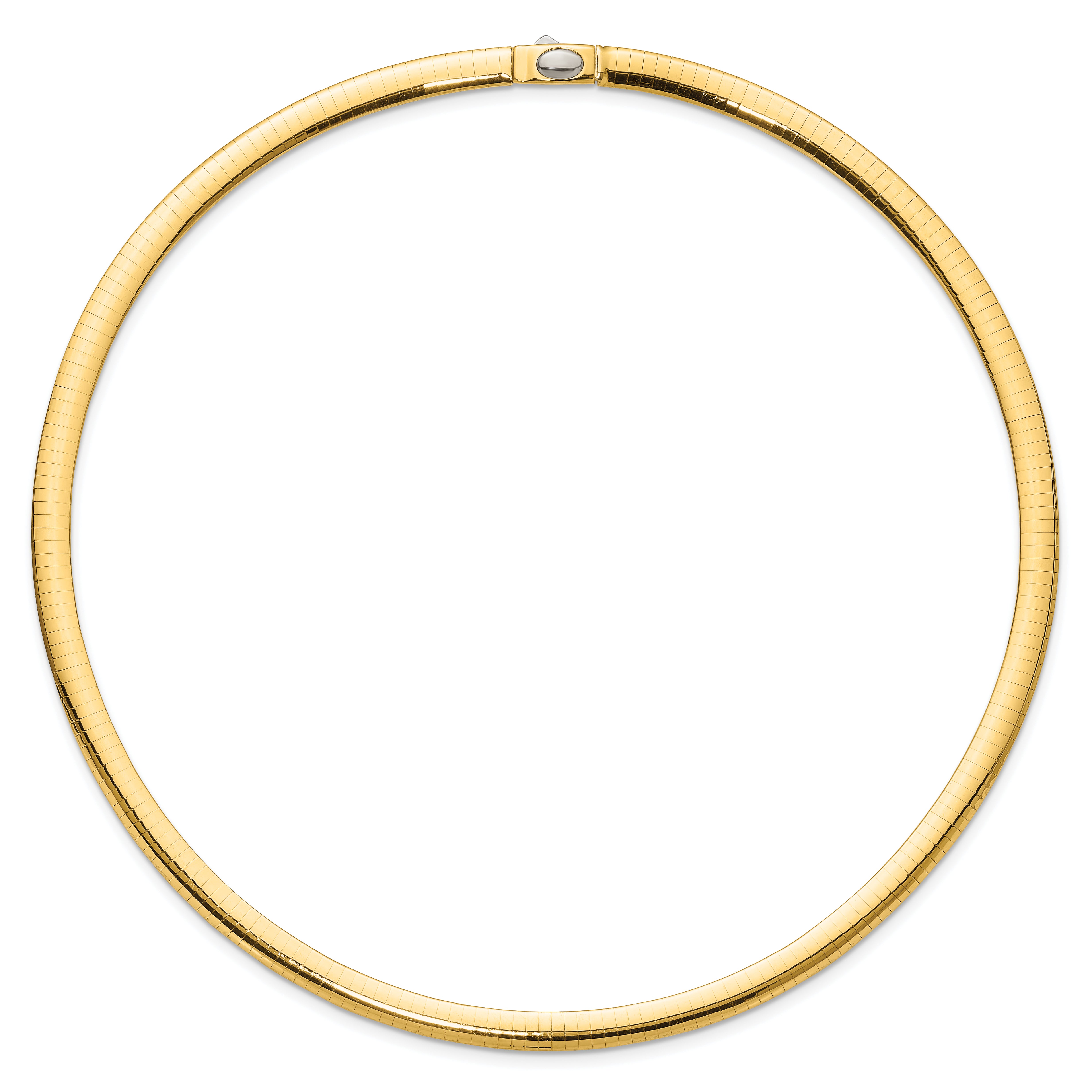 14K Two-Tone 6mm Reversible White & Yellow Domed Omega Necklace