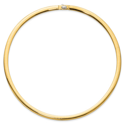 14K Two-Tone 6mm Reversible White & Yellow Domed Omega Necklace