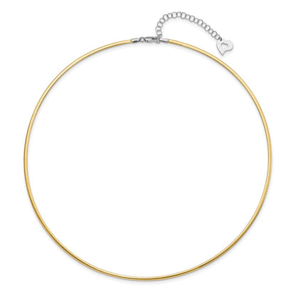 14K Two-Tone Reversible 2mm Omega Necklace