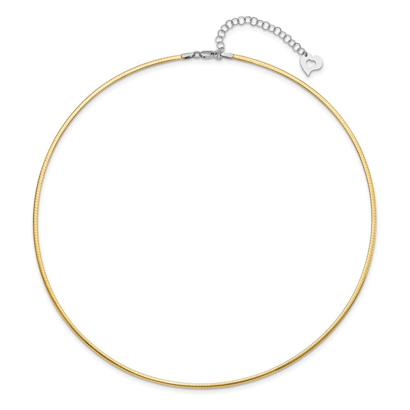14K Two-Tone Reversible 2mm Omega Necklace