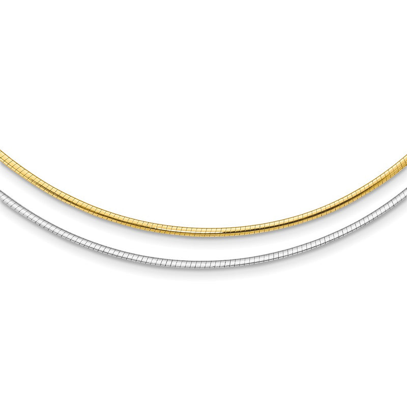 14K Two-Tone Reversible 2mm Omega Necklace