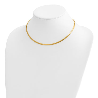 14K Two-Tone Lt Reversible 3mm Omega W/Extender Necklace