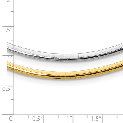 14K Two-Tone Lt Reversible 3mm Omega W/Extender Necklace