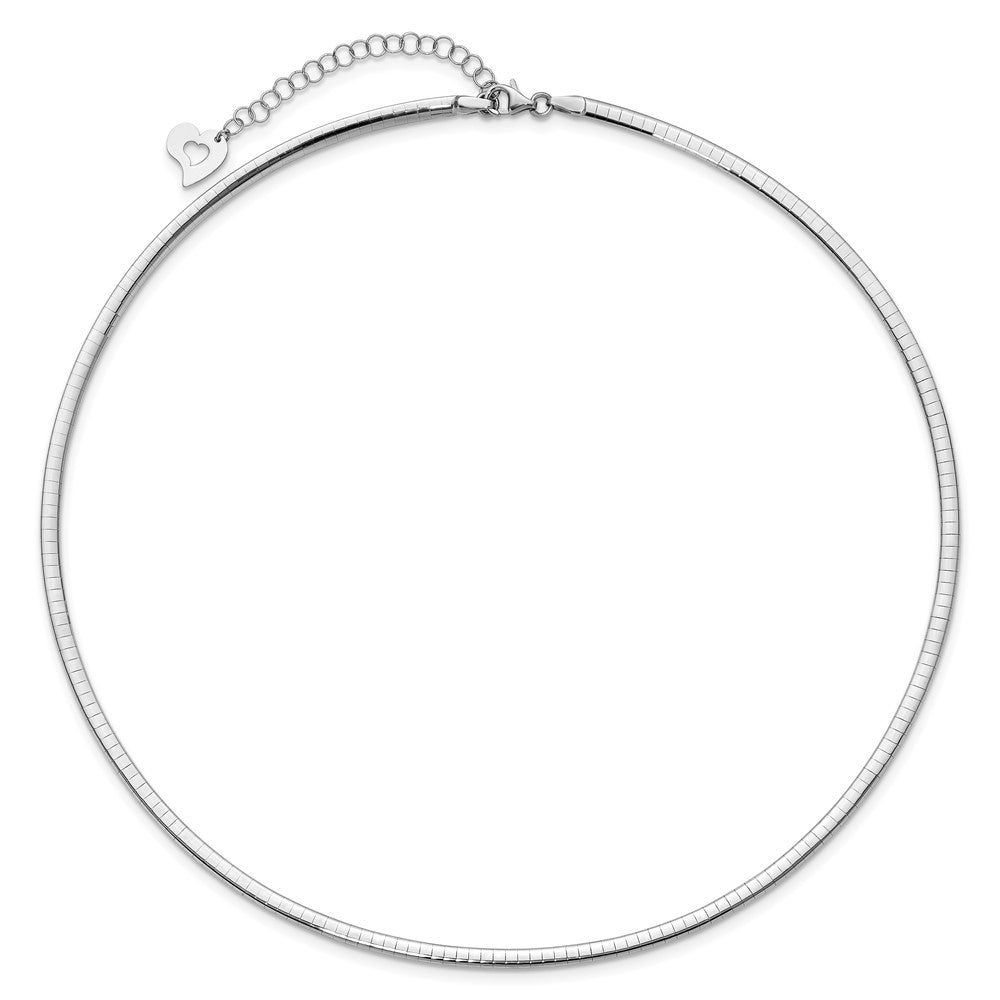 14K Two-Tone Lt Reversible 3mm Omega W/Extender Necklace