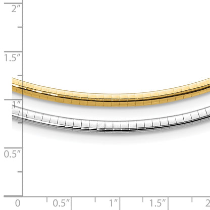 14K Two-Tone Lt Reversible 3mm Omega W/Extender Necklace