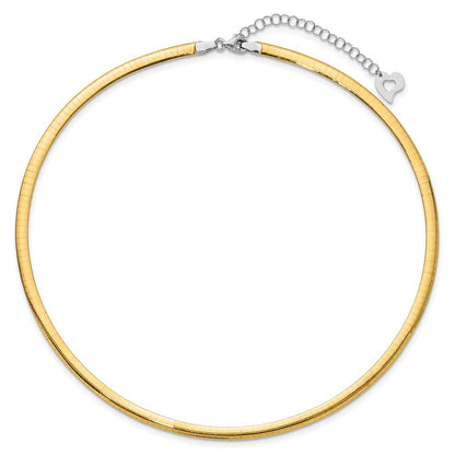 14K Two-Tone Lt Reversible 4mm Omega W/Extender Necklace