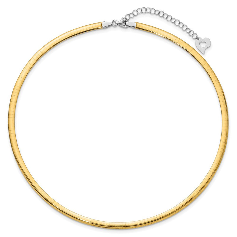 14K Two-Tone Lt Reversible 4mm Omega W/Extender Necklace