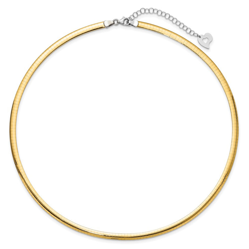 14K Two-Tone Lt Reversible 4mm Omega W/Extender Necklace