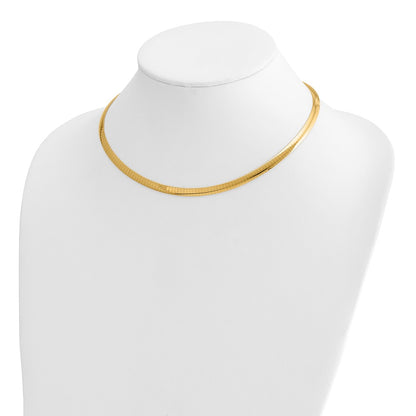 14K Two-Tone Lt Reversible 5mm Omega W/Extender Necklace