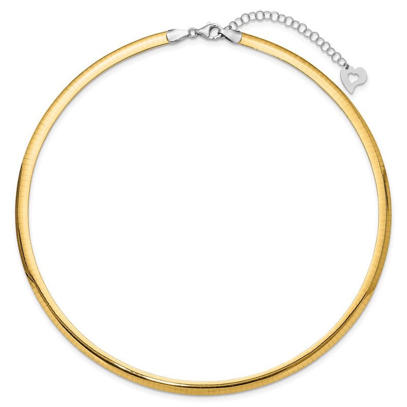 14K Two-Tone Lt Reversible 5mm Omega W/Extender Necklace