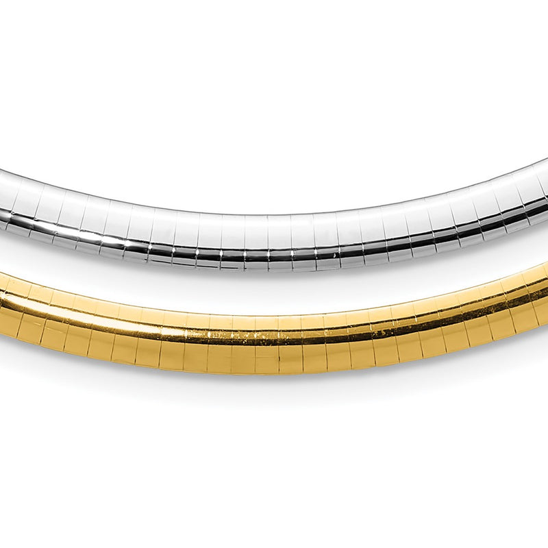 14K Two-Tone Lt Reversible 5mm Omega W/Extender Necklace