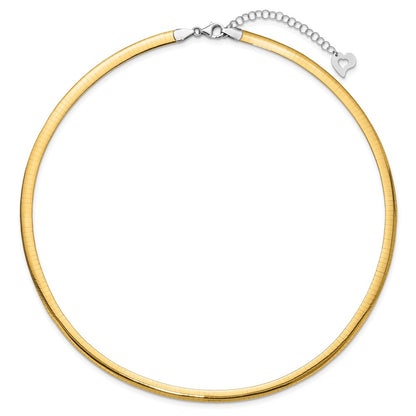 14K Two-Tone Lt Reversible 5mm Omega W/Extender Necklace