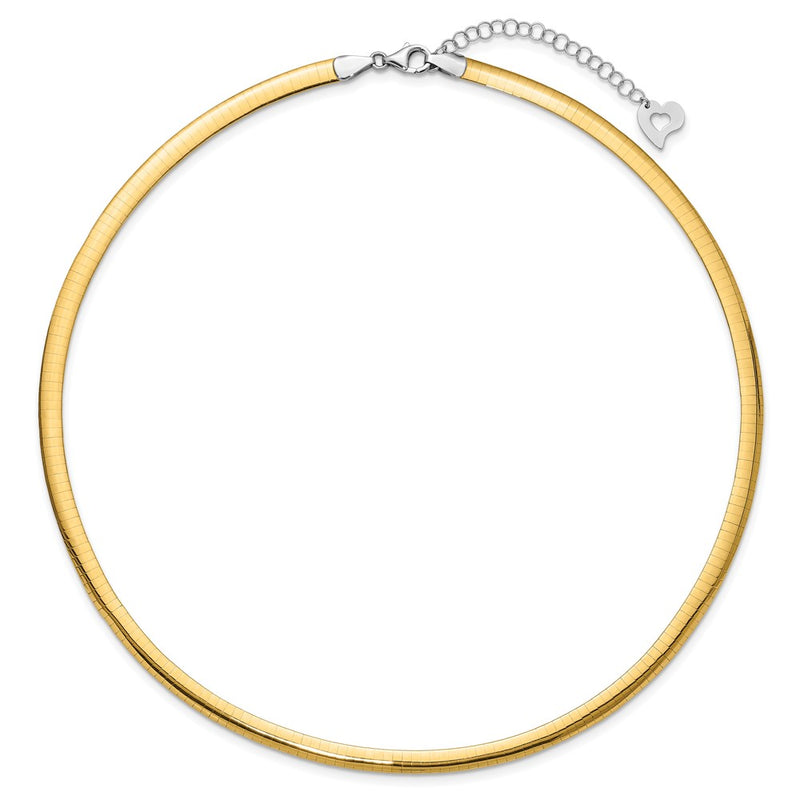 14K Two-Tone Lt Reversible 5mm Omega W/Extender Necklace