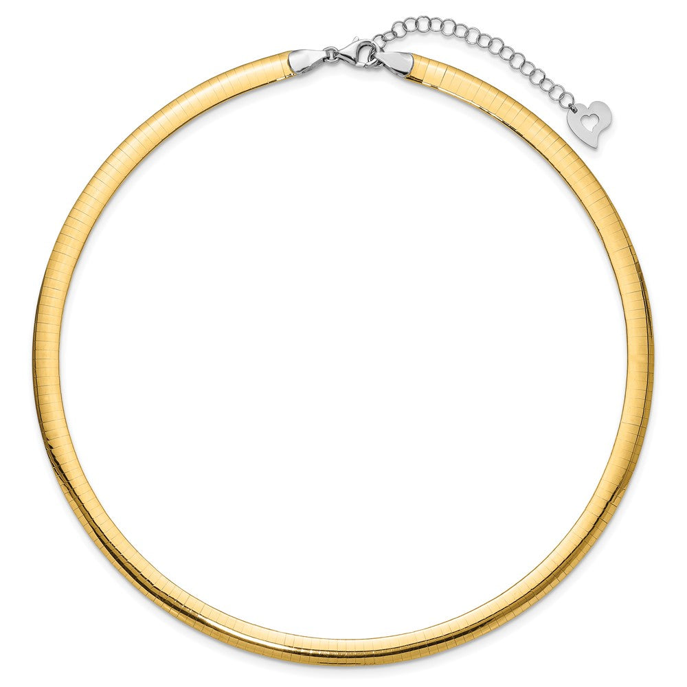 14K Two-Tone Lt Reversible 6mm Omega W/Extender Necklace