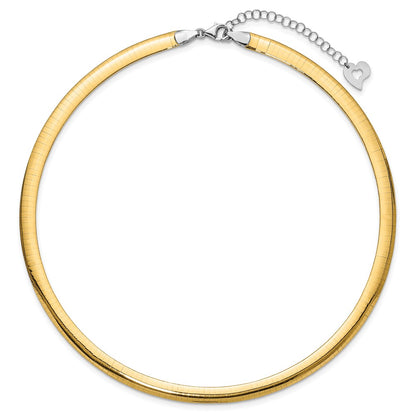 14K Two-Tone Lt Reversible 6mm Omega W/Extender Necklace