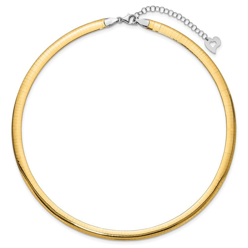 14K Two-Tone Lt Reversible 6mm Omega W/Extender Necklace