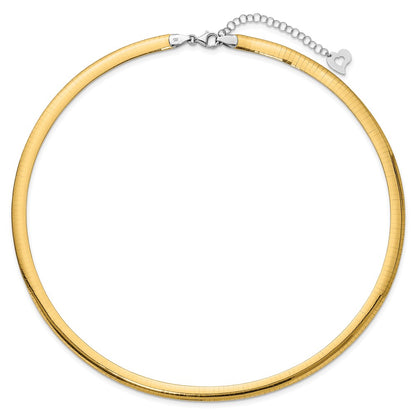 14K Two-Tone Lt Reversible 6mm Omega W/Extender Necklace