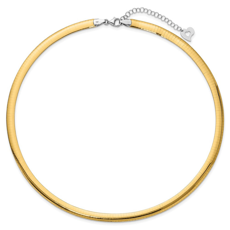 14K Two-Tone Lt Reversible 6mm Omega W/Extender Necklace