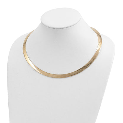 14K Two-Tone Lt Reversible 8mm Omega W/Extender Necklace