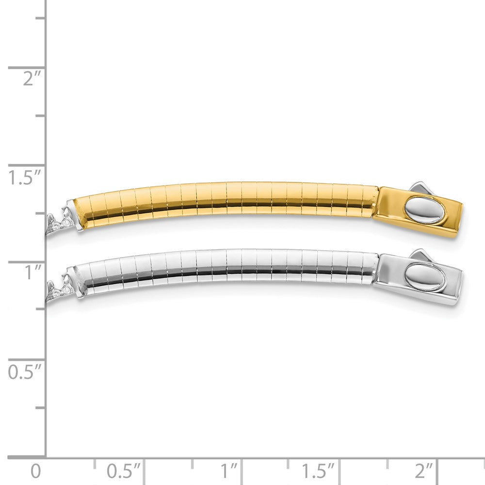 14K Two-Tone 4mm White & Yellow Domed Omega Extender for Necklace