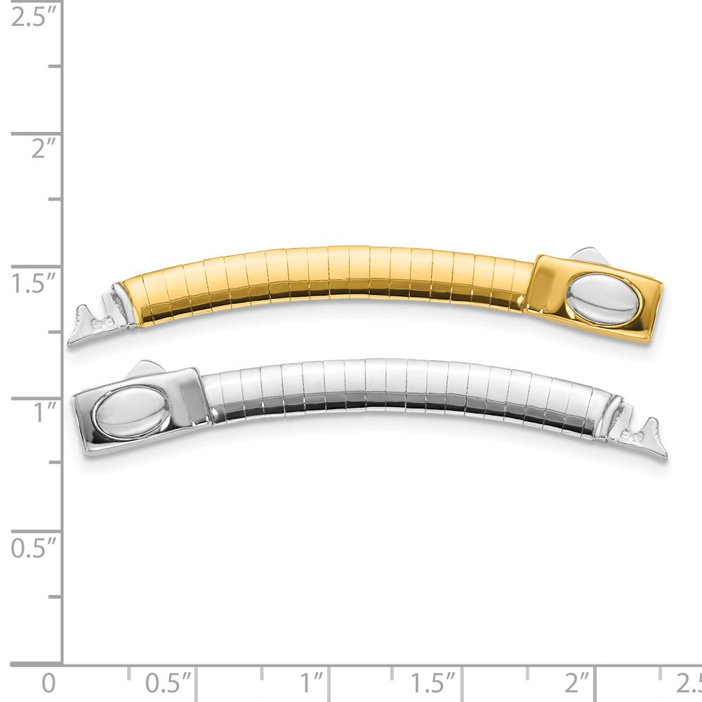 14K Two-Tone 5mm White & Yellow Domed Omega Extender for Necklace