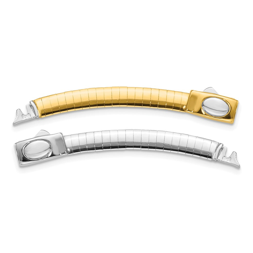 14K Two-Tone 5mm White & Yellow Domed Omega Extender for Necklace