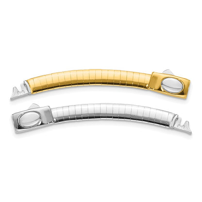 14K Two-Tone 5mm White & Yellow Domed Omega Extender for Necklace
