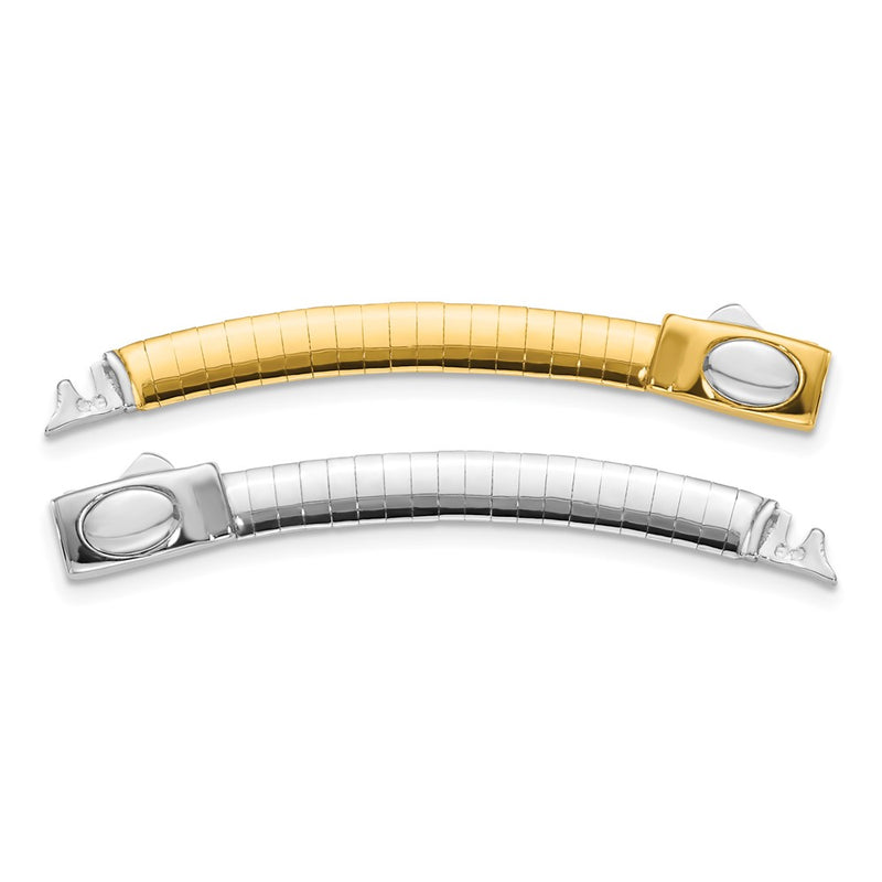 14K Two-Tone 5mm White & Yellow Domed Omega Extender for Necklace