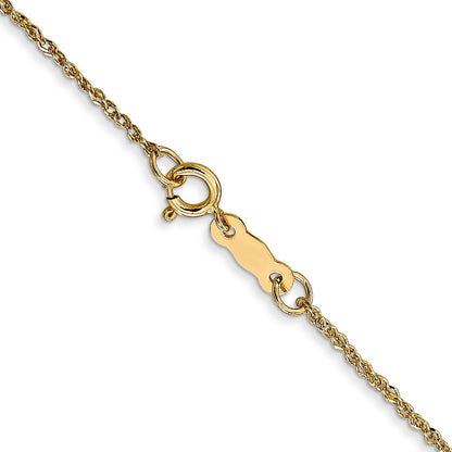 14K Yellow Gold 14 Inch 1.1mm Ropa With Spring Ring Clasp Chain