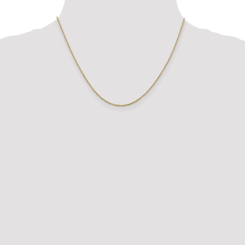 14K Yellow Gold 1.1mm Ropa With Spring Ring Clasp Chain Necklace