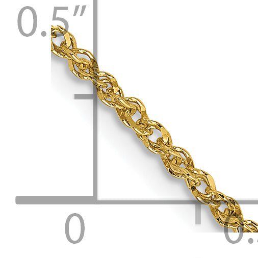 14K Yellow Gold 14 Inch 1.7mm Ropa With Lobster Clasp Chain