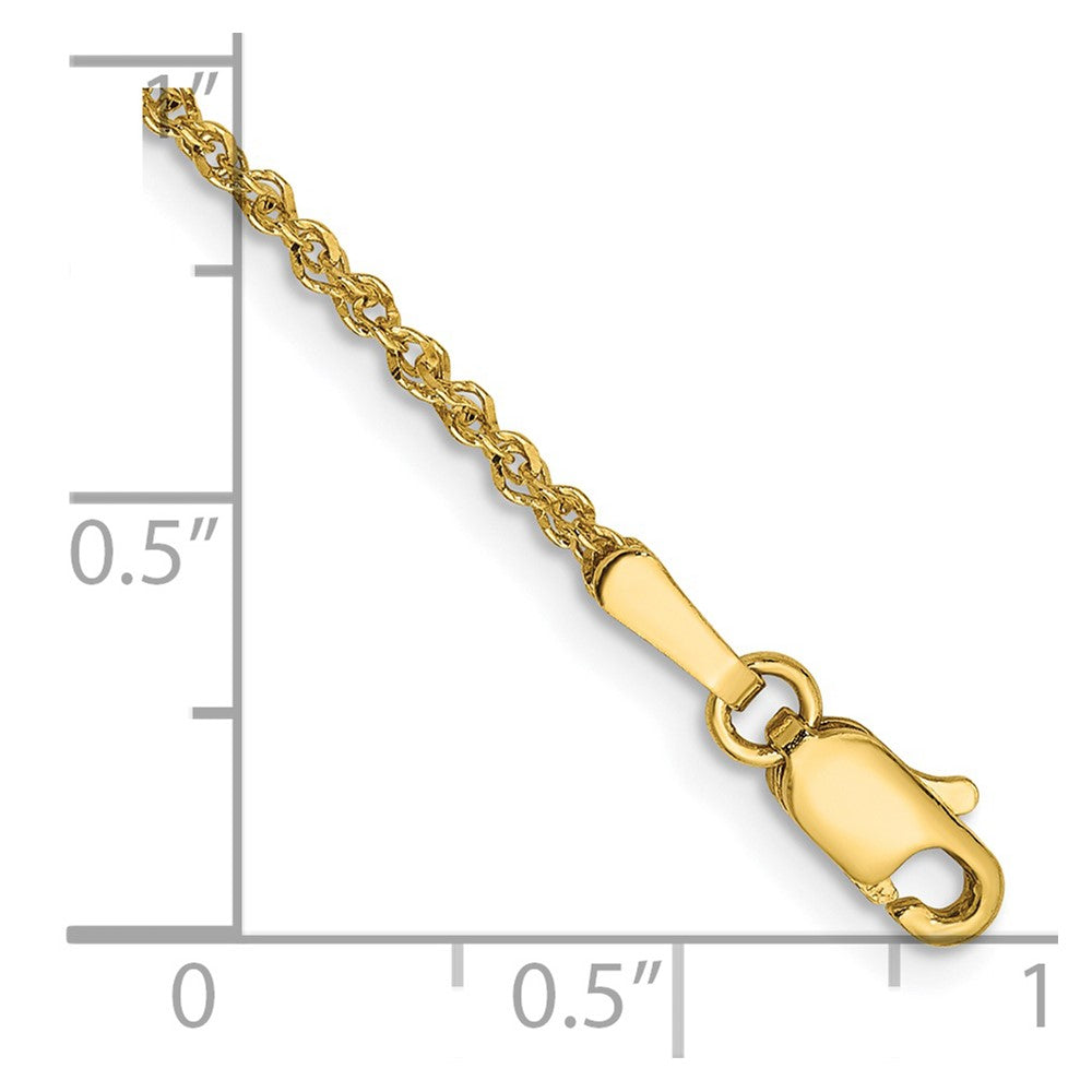 14K Yellow Gold 9 Inch 1.7mm Ropa With Lobster Clasp Anklet