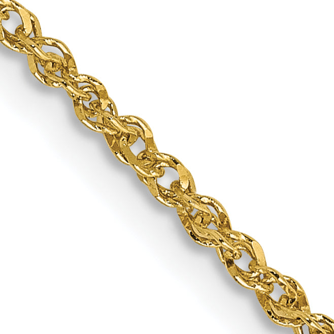14K Yellow Gold 14 Inch 1.7mm Ropa With Lobster Clasp Chain