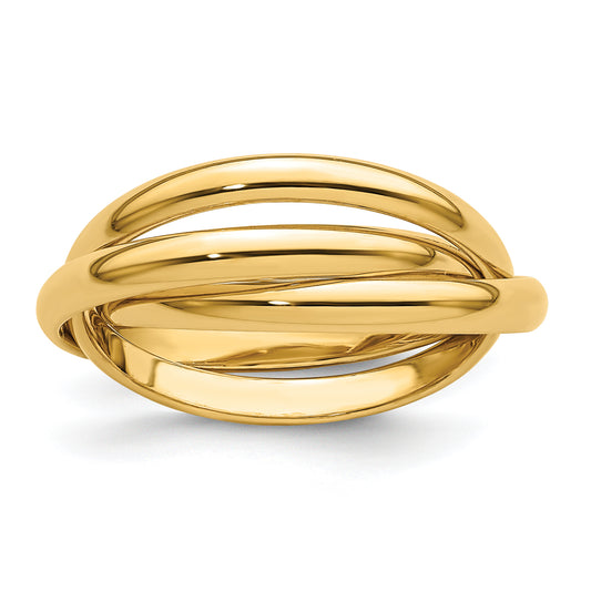 14K Yellow Gold Polished Rolling Ring