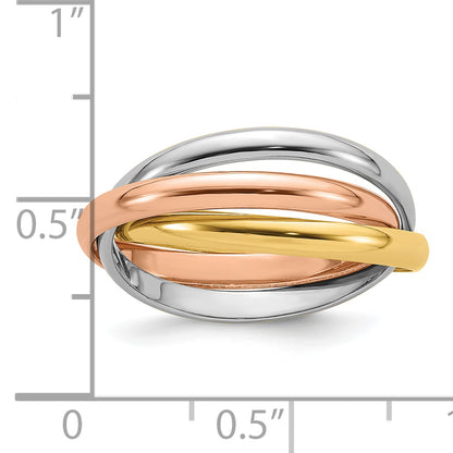 10K Tri Color Polished Rolling Ring