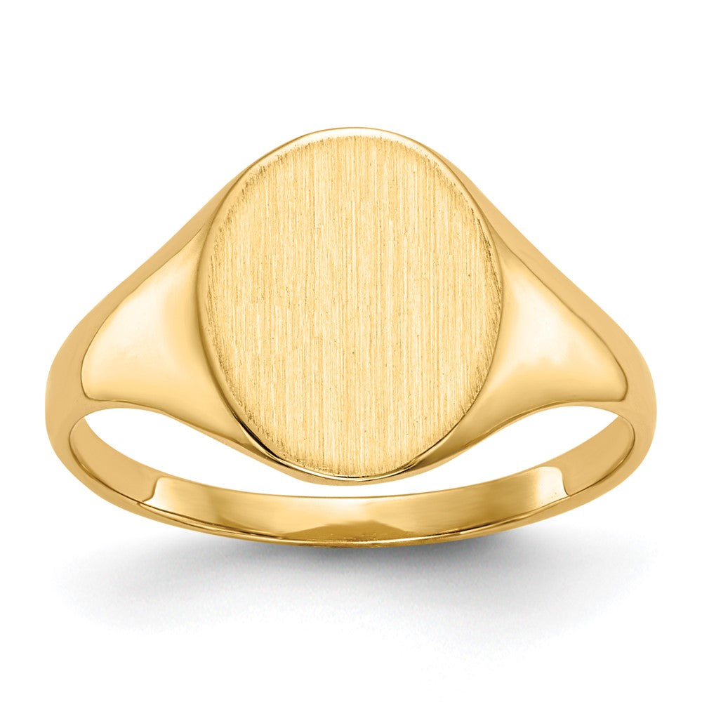 Sterling Silver Alloy With 10K Yellow Plating 11.0X9.5mm Closed Back Signet Ring