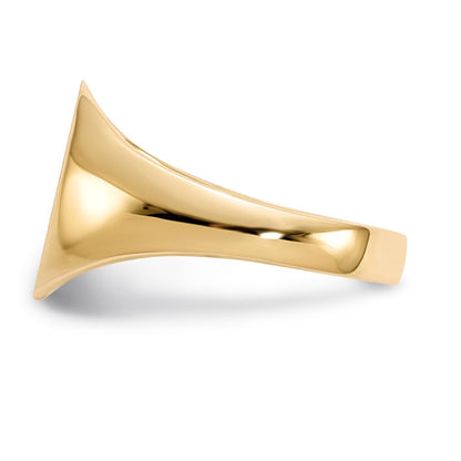 14K Yellow Gold 11.5x10.0mm Closed Back Signet Ring
