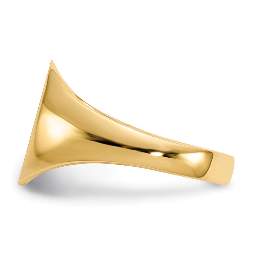 10K Yellow Gold 11.5X10.0mm Closed Back Signet Ring