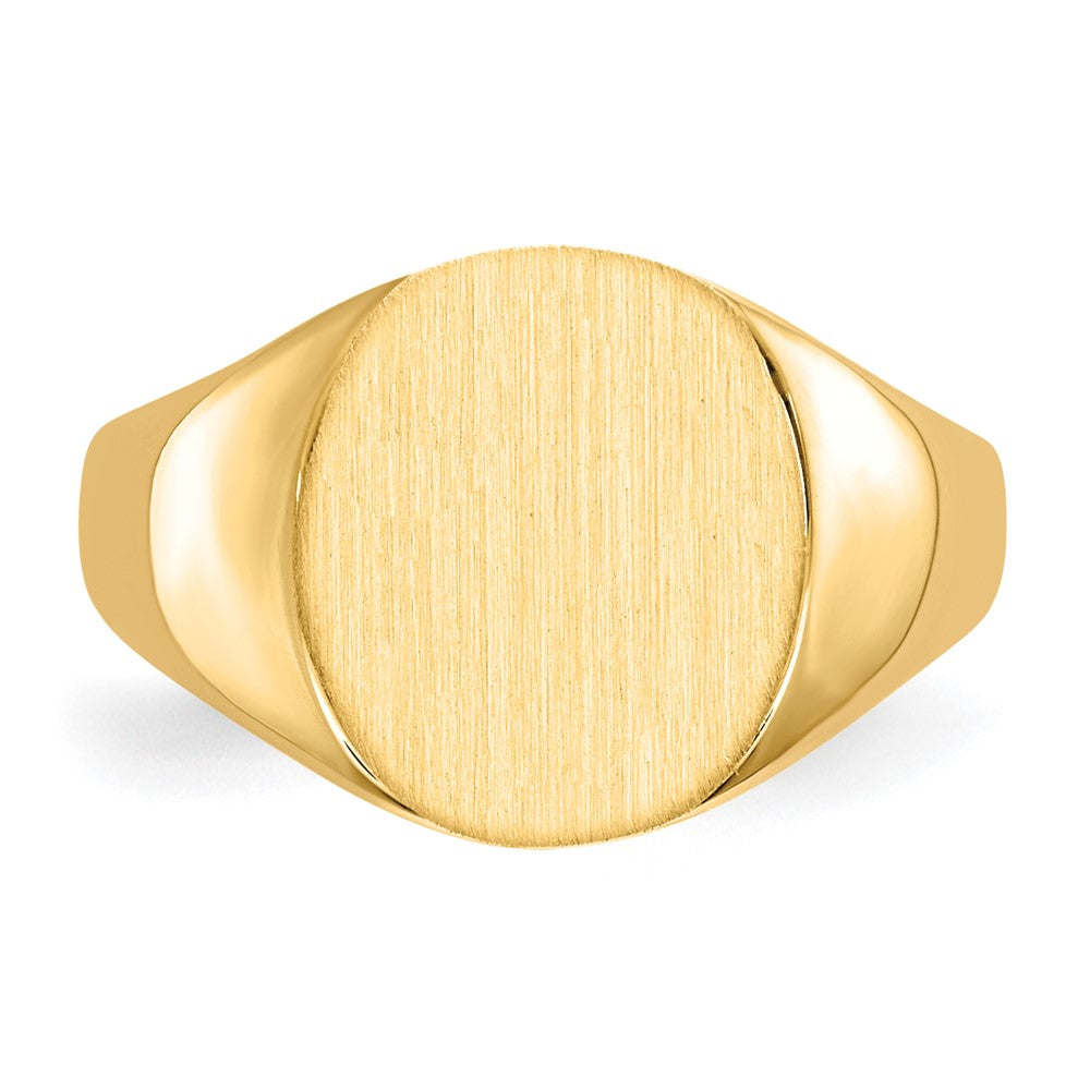 14K Yellow Gold 11.5x10.0mm Closed Back Signet Ring