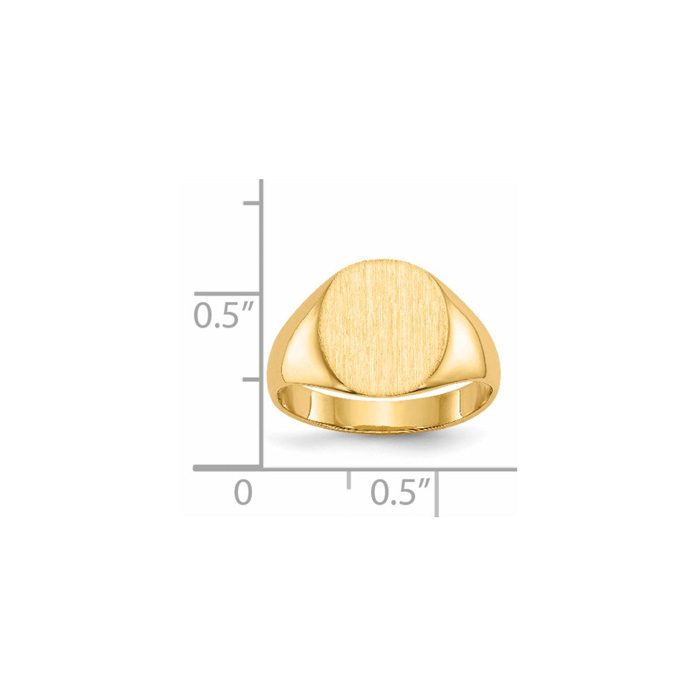 14K Yellow Gold 11.5x10.0mm Closed Back Signet Ring