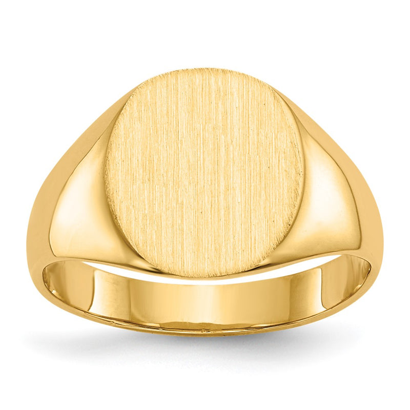 14K Yellow Gold 11.5x10.0mm Closed Back Signet Ring