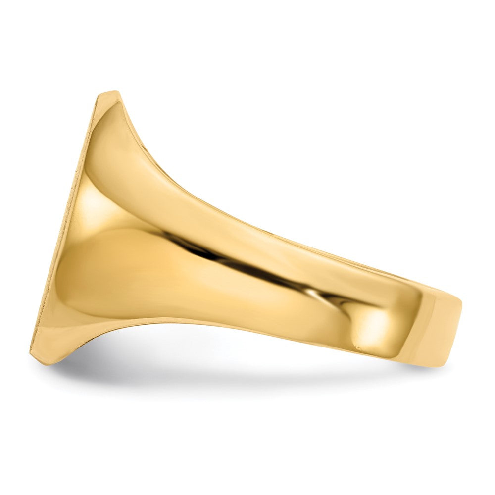 14K Yellow Gold 12.5x11.0mm Closed Back Signet Ring