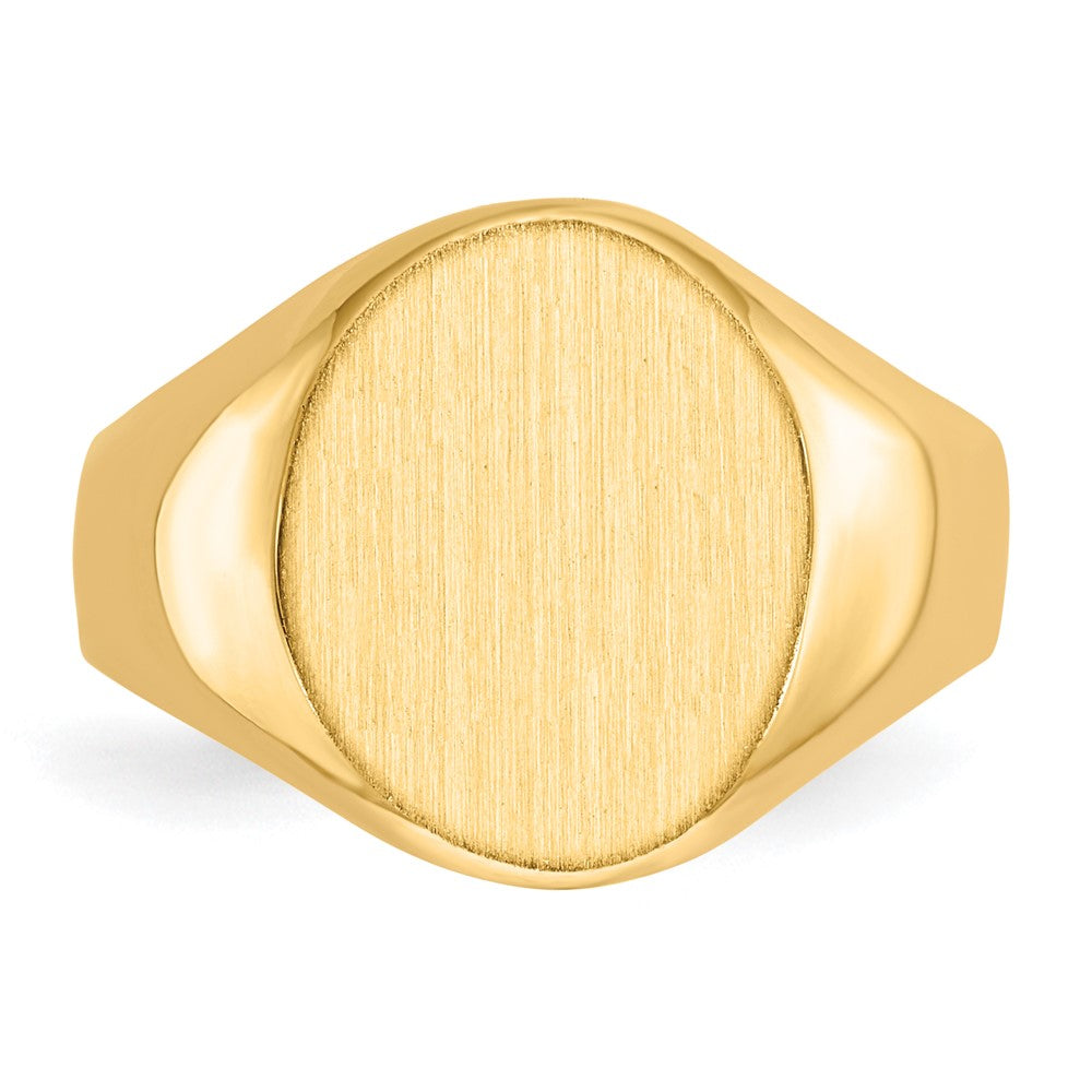 14K Yellow Gold 12.5x11.0mm Closed Back Signet Ring