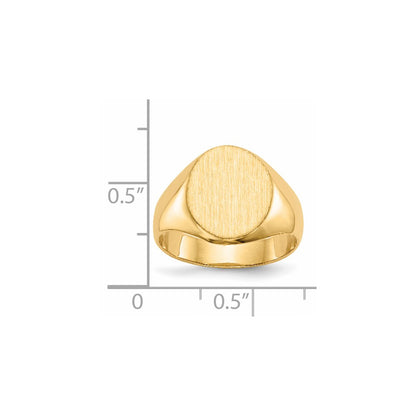 14K Yellow Gold 12.5x11.0mm Closed Back Signet Ring